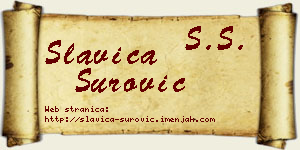 Slavica Surović vizit kartica